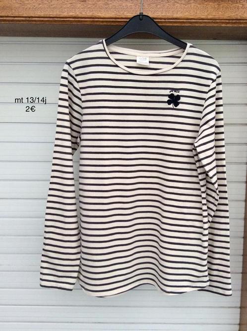 Gestreept Tshirt maat 13/14jaar kleur beige/zwart, Vêtements | Femmes, T-shirts, Noir, Enlèvement