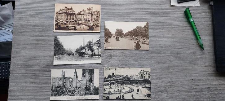 5 oude postkaarten, Verzamelen, Postkaarten | België, Gelopen, Verzenden