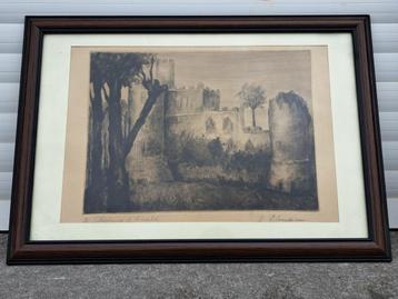 eau forte chateau d hardelot signe marthe blondiau beschikbaar voor biedingen