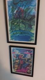 2 schilderijtjes van.WJC Free 91, Antiek en Kunst, Kunst | Schilderijen | Abstract, Ophalen