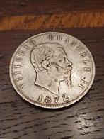 5 Lire 1872 M BN KM# 8.3 VITTORIO EMANUELE II,  ITALIË, Ophalen of Verzenden, Italië, Losse munt, Zilver