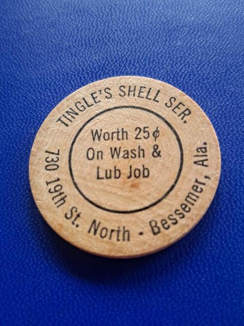 USA wooden nickel Tingle's Bessemer, Alabama, Postzegels en Munten, Munten | Amerika, Losse munt, Noord-Amerika, Verzenden