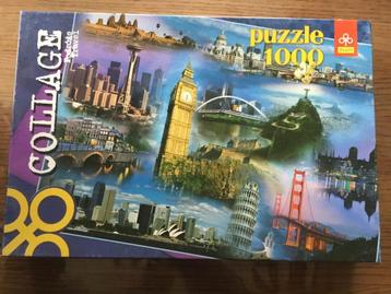 Puzzel Trefl 1000 stukjes Travel collage beschikbaar voor biedingen