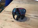 Éléphant peint à la main en bois dur, Enlèvement ou Envoi, Comme neuf