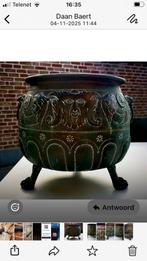 Koper pot ( bloempot )antiek, Tuin en Terras, Overige materialen, Gebruikt, Rond, Binnen