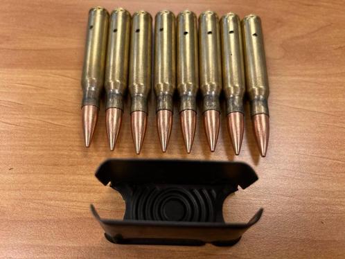 WWII - clip de GARAND garni avec cartouches INERTES actuelle, Verzamelen, Militaria | Tweede Wereldoorlog, Overige soorten, Overige typen
