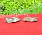 saleron canard cristal avec coupelle et cuillère, Antiquités & Art, Enlèvement ou Envoi