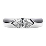 Nieuwe ring, 1 karaat,diamanttest positief!, Bijoux, Sacs & Beauté, Bagues, Avec pierre précieuse, Argent, Femme, 17 à 18