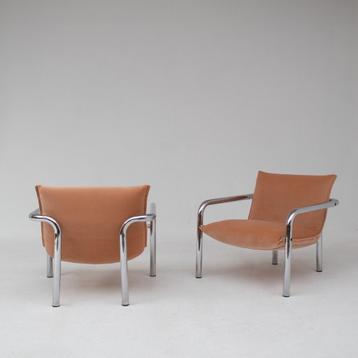 2 vintage lounge stoelen – jaren ’70 stijl beschikbaar voor biedingen