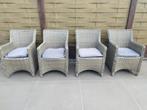 4 tuinstoelen met kussens, Tuin en Terras, Tuinstoelen, Ophalen, Zo goed als nieuw