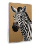 Gedetailleerd Hyperrealistisch Zebra Portret canvas 60x90cm, Antiek en Kunst, Kunst | Schilderijen | Modern, Verzenden