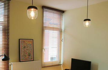 2 hanglampjes (glas, koperkleur en rubber) beschikbaar voor biedingen