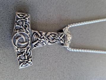 Triquetra Thor's Hammer zilveren halsketting / prijs bespr. beschikbaar voor biedingen