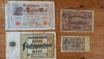 Lot de 4 anciens billets allemands début 20eme siecle, Timbres & Monnaies, Monnaies & Billets de banque | Collections, Enlèvement ou Envoi
