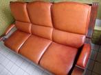 zetel in roest kleur, Ophalen, Gebruikt, Driepersoons, Rechte bank