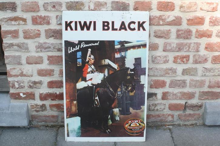 Reclamebord Kiwi Black boot polish (jaren 70), Verzamelen, Merken en Reclamevoorwerpen, Zo goed als nieuw, Reclamebord, Ophalen of Verzenden