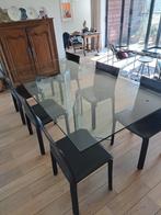 Glazen design eettafel 240x100cm (zonder stoelen), Huis en Inrichting, Ophalen, 100 tot 150 cm, Design, 200 cm of meer