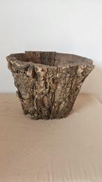 2 kerstboom of plantenpotten in houtschors, Tuin en Terras, Ophalen