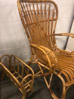 Leuke vintage midcentury rotan zetel stoel Rohe, Huis en Inrichting, Ophalen, Zo goed als nieuw