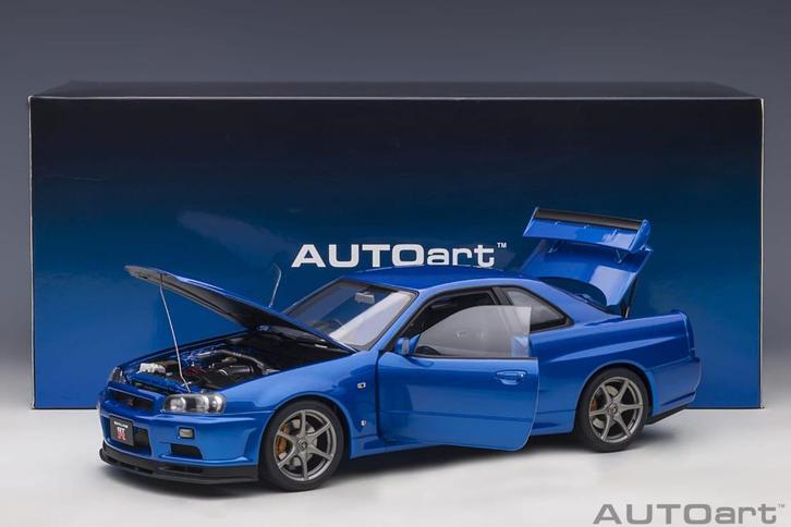 Miniature Nissan Skyline GT-R R34 Auto Art 1/18!, Hobby & Loisirs créatifs, Voitures miniatures | 1:18, Neuf, Voiture, Autoart