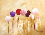 Tulpen, acrylverfschilderij 90x70 cm., Ophalen of Verzenden