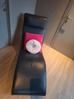 Te koop: Lederen ligzetel - antraciet grijs, Huis en Inrichting, Ophalen, Gebruikt