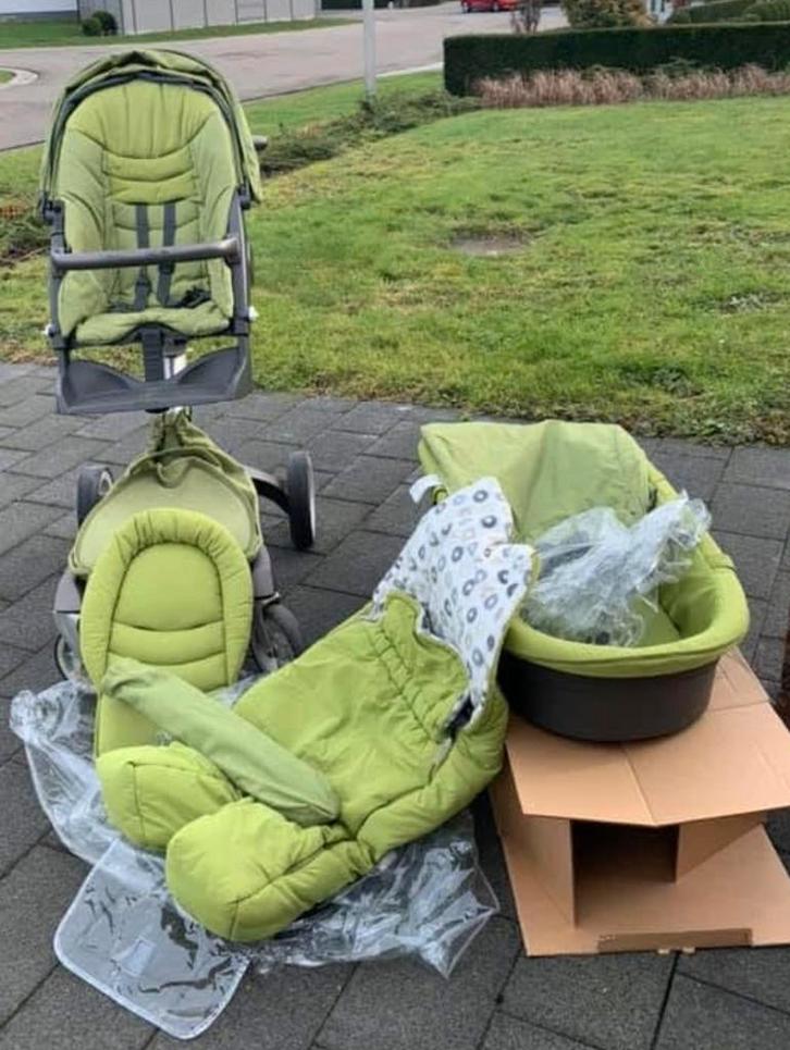Stokke Xplory kinderwagen met reiswieg ‘lime’, Kinderen en Baby's, Kinderwagens en Combinaties, Gebruikt, Kinderwagen, Overige merken
