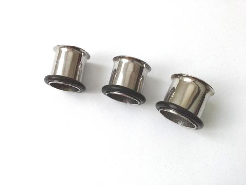 3 tunnels pour piercings en acier chirurgical 10, 11, 12 mm, Handtassen en Accessoires, Piercings, Nieuw, Oor- of Traguspiercing