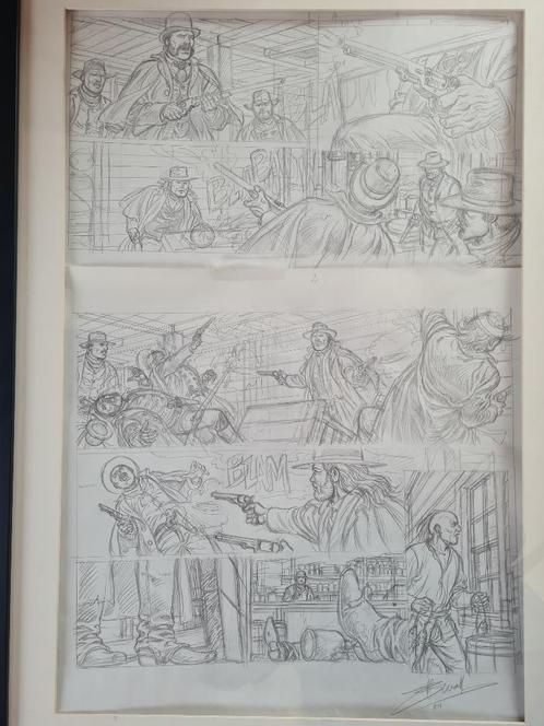 Het originele bord van Swolfs Lonesome - BD Western -, Boeken, Stripverhalen, Zo goed als nieuw, Eén stripboek, Ophalen of Verzenden