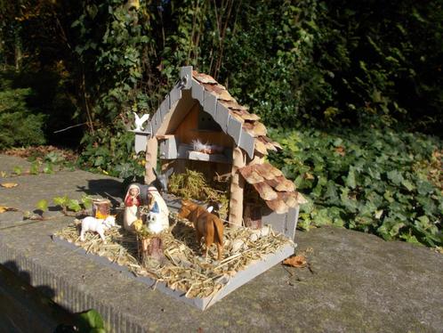 Crèche de Noël artisanale en bois F151, Divers, Noël, Neuf, Enlèvement