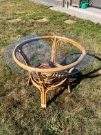 Rotan salontafel, Huis en Inrichting, Tafels | Salontafels, Ophalen, Gebruikt, 50 tot 100 cm, Rond