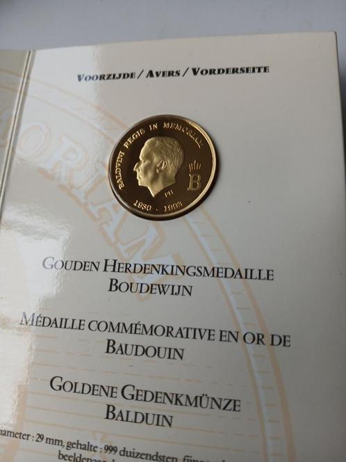 Belgie , 1993 , herdenkingsmedaille Koning Boudewijn , goud, Postzegels en Munten, Munten | België, Losse munt, Goud, Goud, Ophalen of Verzenden