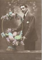 Zeer oude wenskaart (Paasfestival), Verzamelen, Ophalen of Verzenden, Voor 1920, Gelopen, Feest(dag)