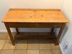 Vintage houten schoolbank - Lessenaar, Huis en Inrichting, Bureaus, Ophalen, Gebruikt, Bureau