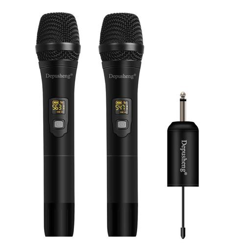 Système de microphone sans fil UHF W2 à 2 microphones LED po, Musique & Instruments, Microphones, Comme neuf, Micro pour instrument