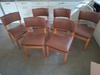 Bruine stoelen 6 stuks zeer stevig, Huis en Inrichting, Stoelen, Ophalen, Zo goed als nieuw