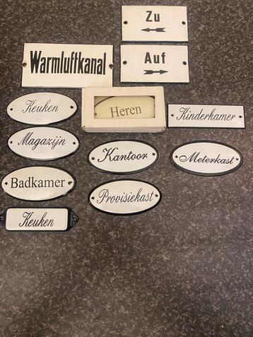 Vintage Emaille Borden - Diverse Aanduidingen beschikbaar voor biedingen