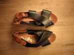 Zwarte sandalen met hakje van 4 cm. M 38., Kleding | Dames, Ophalen, Gedragen, Zwart