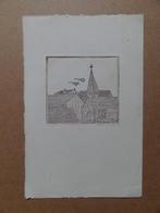 gravure « Migration » de N.Letu 1977 E.A,  image 9 x 10 cm, Envoi