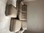 Lederen beige salon, Huis en Inrichting, Ophalen, Gebruikt, Leer