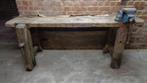oude werkbank + bankschroef, Doe-het-zelf en Bouw, Werkbanken, Ophalen, Gebruikt, Minder dan 70 cm, Bankschroef