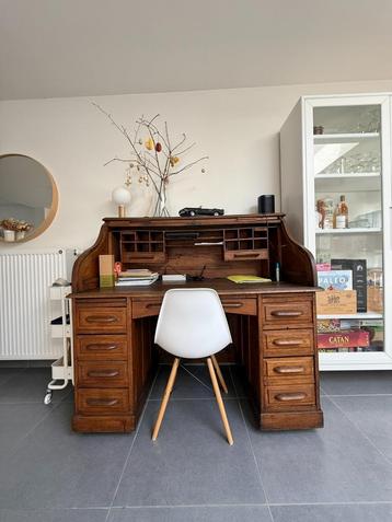 Eikenhouten secrétaire bureau met rolluik 1920, Ophalen, Gebruikt