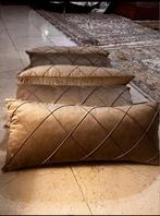 6 coussins en velours beige etat neuf, Huis en Inrichting, Woonaccessoires | Kussens, Ophalen, Nieuw, Beige