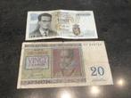 België bankbiljetten 2 x 20 Frank lot, Postzegels en Munten, Bankbiljetten | België, Ophalen of Verzenden