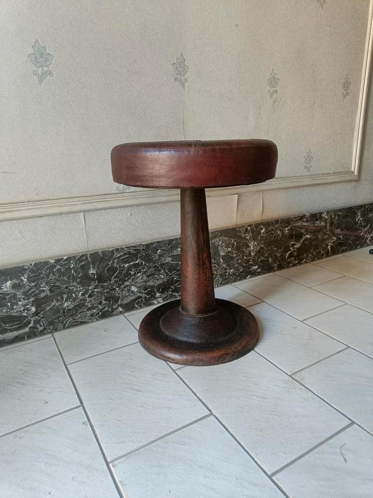 Vintage piano stoel draaibaar, Muziek en Instrumenten, Piano's, Gebruikt, Piano, Bruin, Ophalen