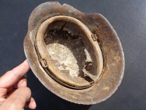 Bodemvondst M42 helm, lederen binnenw, jaren 90 Hürtgenwald, Verzamelen, Militaria | Tweede Wereldoorlog, Landmacht, Helm of Baret