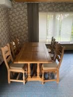 Massief eiken eettafel met 6 stoelen, 150 à 200 cm, Cinq personnes ou plus, Enlèvement, Utilisé