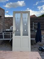Hardhouten binnendeuren met glas in lood, Ophalen, Zo goed als nieuw, Glas