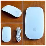Magic mouse 2 - Blanc et Argent - bon état + câble recharge, Informatique & Logiciels, Ergonomique, Souris, Enlèvement ou Envoi