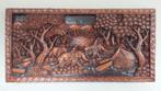 Prachtig erg zwaar teak houtsnijwerk uit Thailand - 102 cm, Ophalen